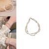 Elegant Double Layer Pearl Beaded Bracelet For Women With Luxurious Design And Irregular Silver Accents