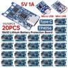 1-20PCS TP4056 5V 1A 18650 Lithium Battery Charger Module Type-C/Micro USB/Mini USB Charging Board With Protection Dual Function