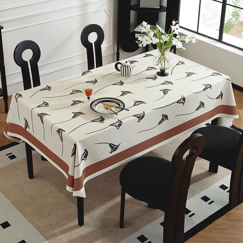 Retro Tablecloth Leave-in Oil-proof and Waterproof French Light Luxury High-end Dining Table Coffee Table Rectangular Tablecloth Dining Table Cloth