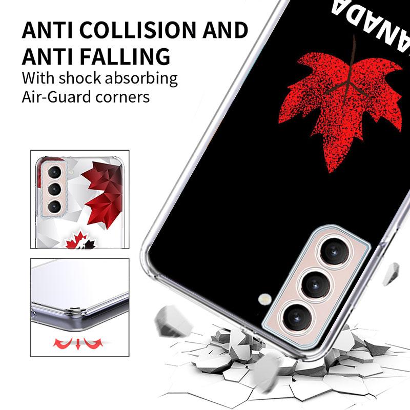 Canada National Football Team Logo Phone Case For Samsung Galaxy S25 Edge S24 S23 FE S21 S20 S10 Plus S22 S26 Ultra Cover Clear