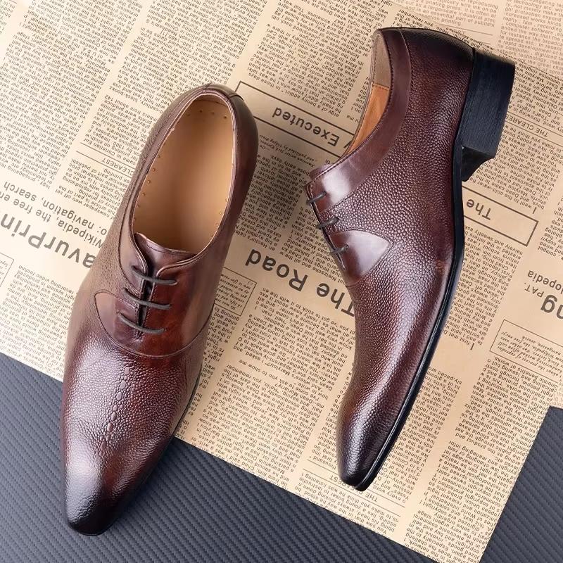 Fashion Professional Men Leather Shoes Luxury Oxfords Classic Style Lace Up Genuine Cowhide Leather Dress Shoe For Man Delivery Fast New