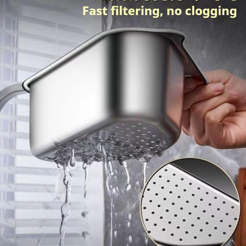 304 Stainless Steel Vegetable Basin, Triangular Sink, Hanging Filter Screen, Instant Noodle Residue, Leftover Food Filter Screen