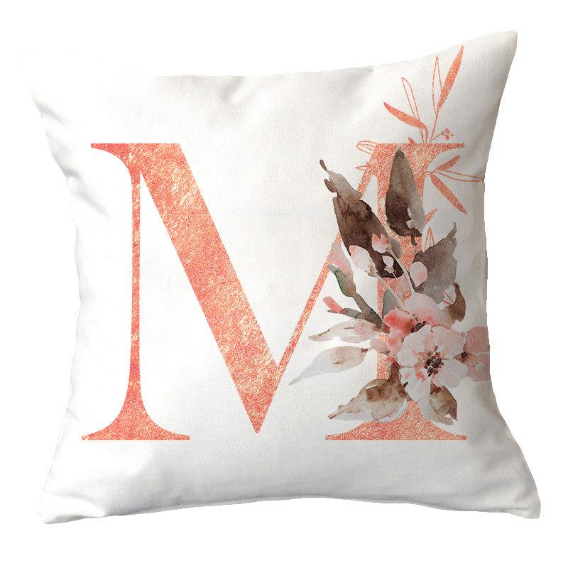 Ins Nordic Pillowcase Pink Letter Cushion Pillowcase Car Sofa Waist Home Furnishing