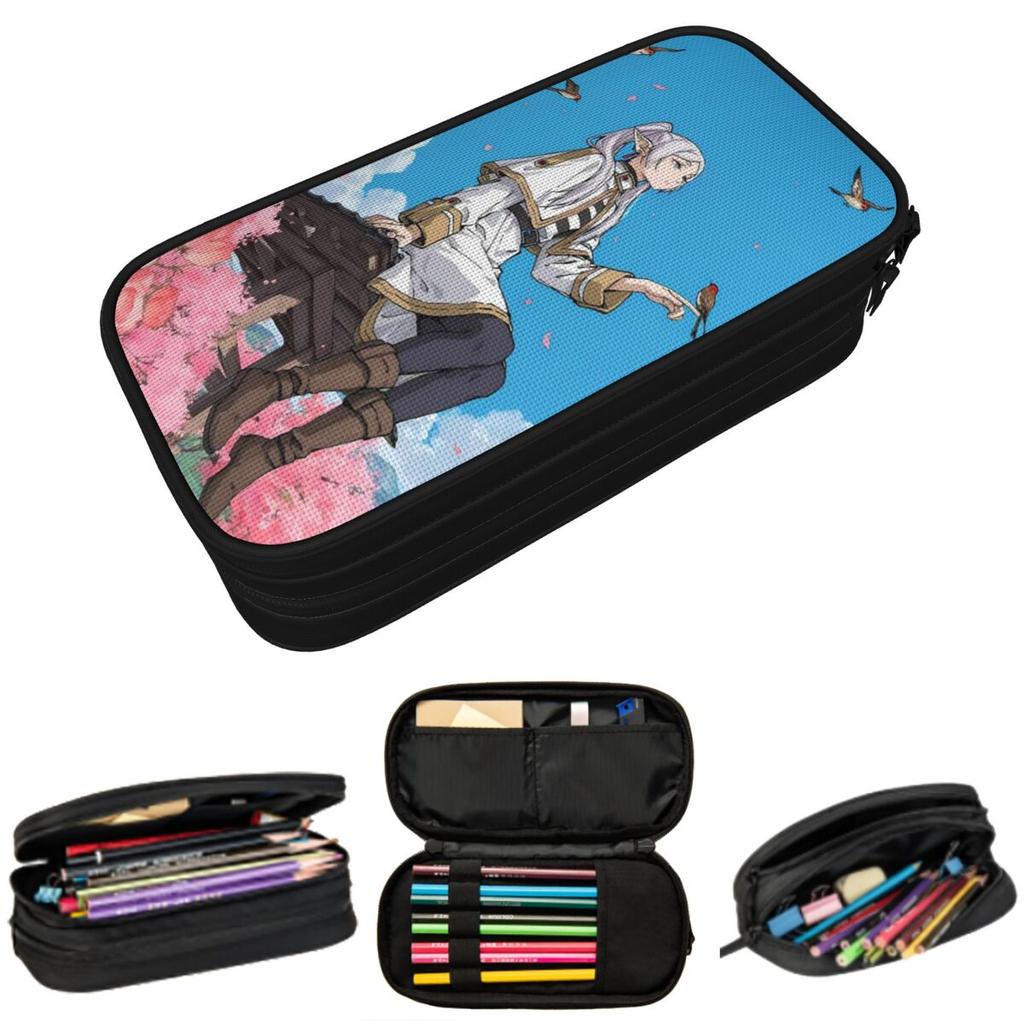 Frieren Beyond Journey's End Anime Pencil Case for Studen Gifts Pen Box Pencil Bag Stationery Supplies Pen Holder Bag
