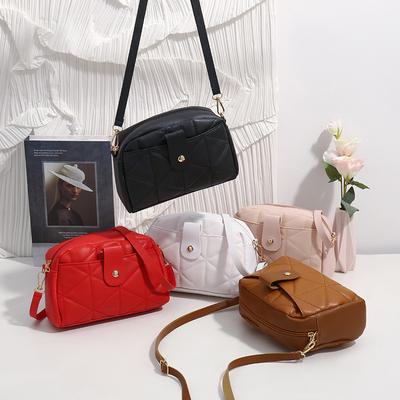 Rhombus Embroidery Camera Bag Fashion Small Bag Women's Crossbody Bag Trendy Versatile Mobile Phone Bag