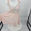 Sommer reine Begierde kleine Brüste Push-up Spitze Träger, sexy Mesh Loungewear mit Brustpolstern, große Größe dicke MM