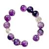 Retro Hoge Kwaliteit Natuurlijk Grote Deeltjes 12 mm Amethist Witte Kristal Armband Armband.