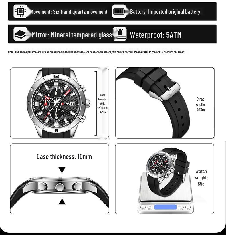 Trendy Men's Quartz Waterproof Watch with Calendar