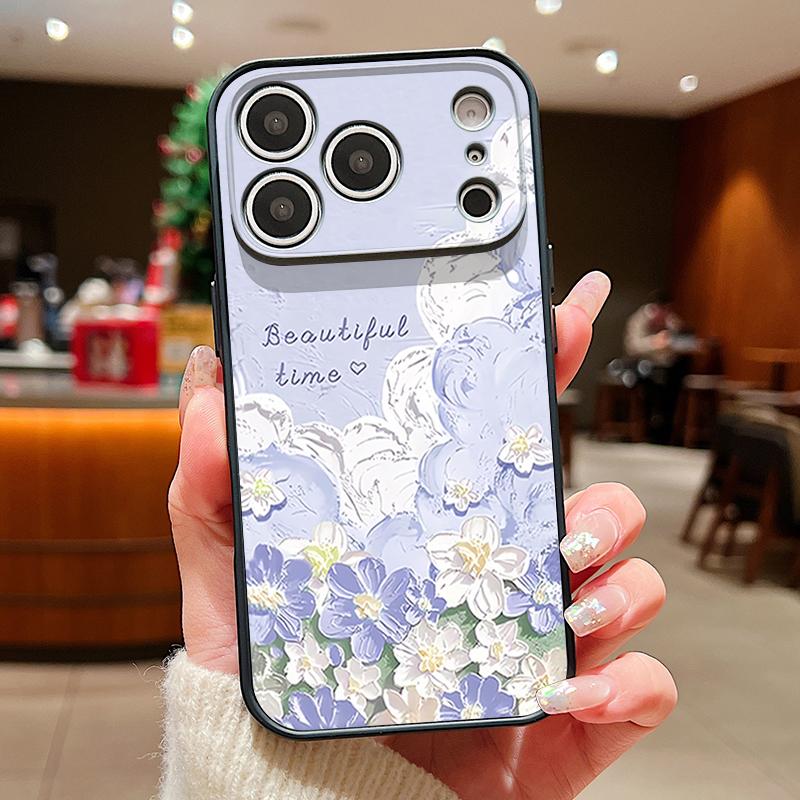 Oil Painting Flowers Pattern Case For iPhone 17 Pro Max Funda iPhone 16 15 14 13 Pro Max Magnetic For Magsafe Hybrid Slim Matte Cover