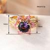 Huitan Flower Design Two Tone Ring for Women Fashion Party Wedding Luxury Accessories Inlaid Purple CZ Elegant Party Jewelry
