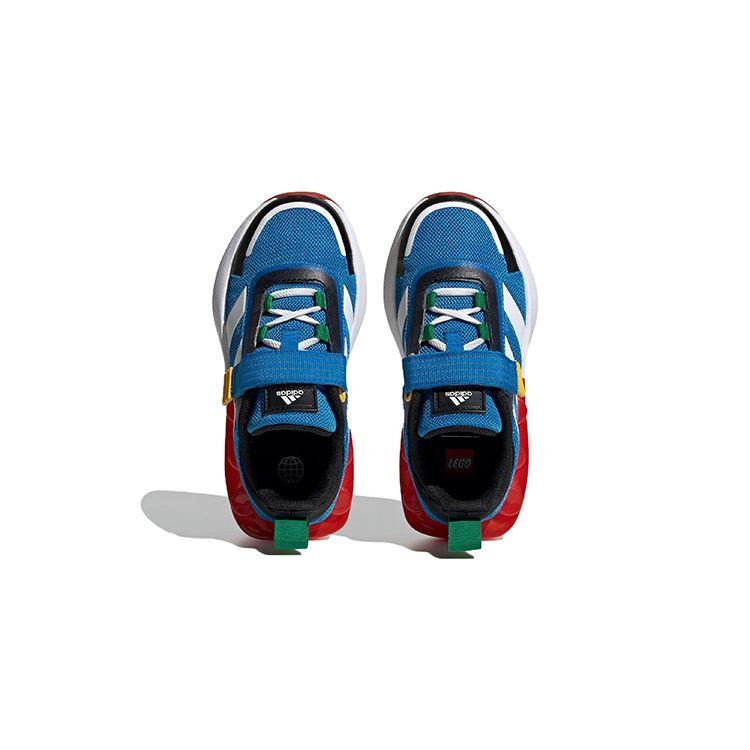Adidas LEGO X Tech Runner EL Little Kid White Shock Blue Kids Sneakers Cloud-White Wonder-White HP5879