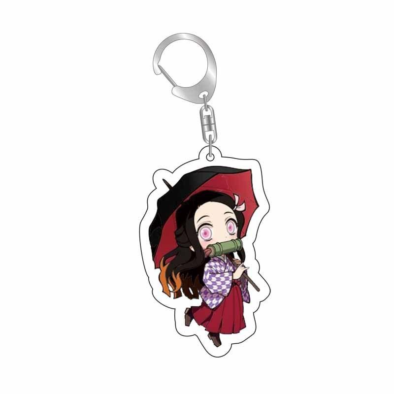 Demon Slayer Kimetsu No Yaiba Infinity Castle Acrylic Key Ring Kamado Nezuko Tokitou Muichirou Action Model Figure Toys Premium Quality