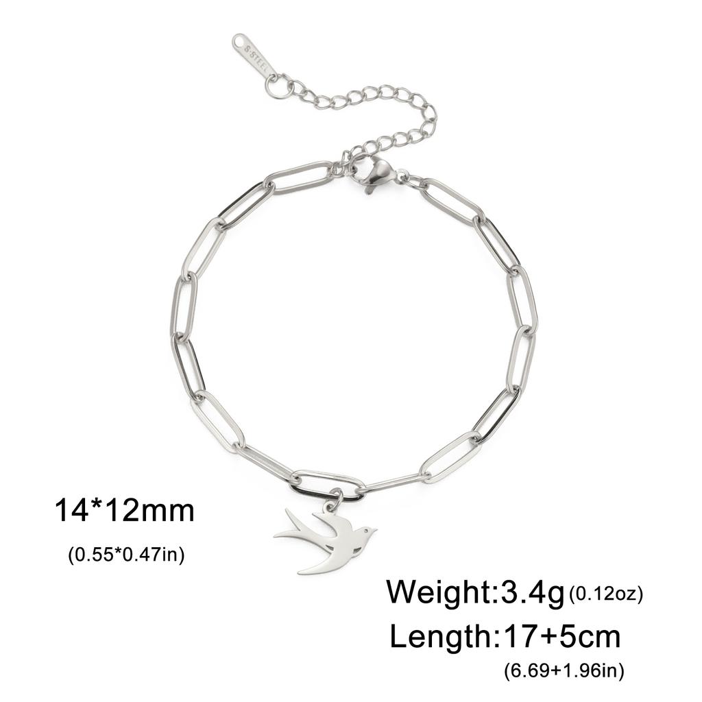 Cazador Swallow Bird Charm Bracelets for Women Stainless Steel Beads Box Chain Hand Bracelet Jewelry Gift 2026 Wholesale