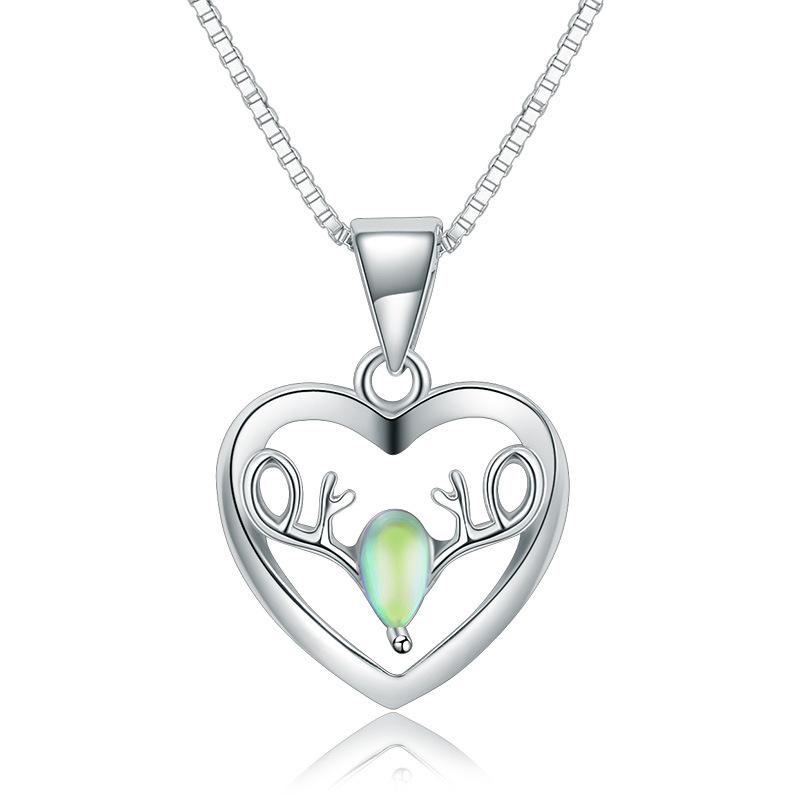 

И корейское японское ожерелье в стиле лесной серии, кулон из рога оленя с лунным камнем, шикарная медная цепочка-ключица, 80 символов StyleB