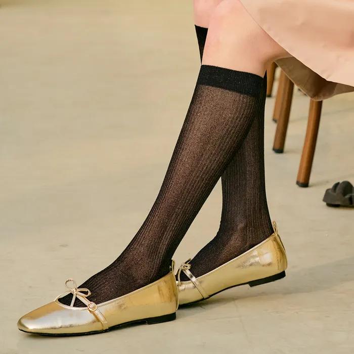 [3SET] Yves Glitter Knee Socks 5 Colors