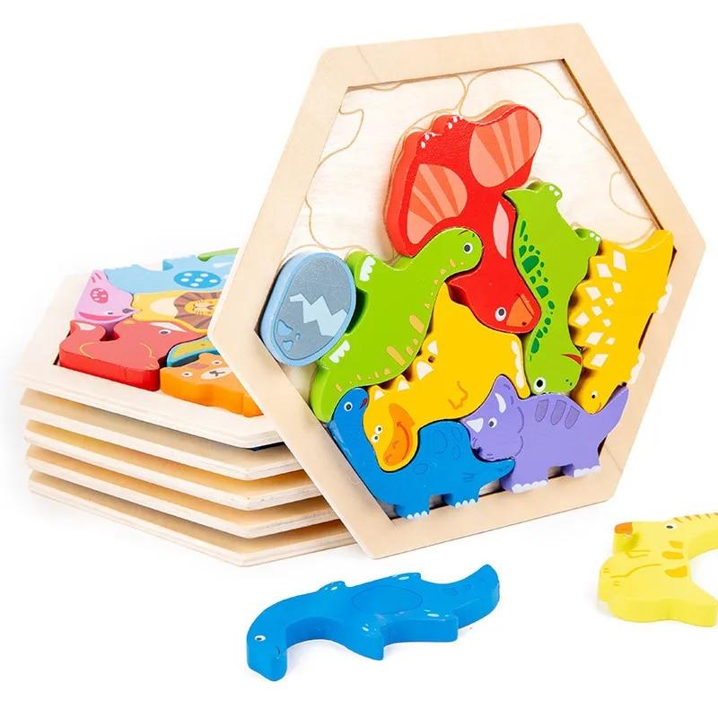 Baby Toy Wooden Jigsaw Puzzle Creative 3D Puzzle for Children's Intelligence Development Ealy Educational Toys for Children