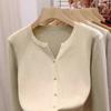 A New Autumn V-neck Cardigan for Women, A Simple and Elegant Knitted Sweater Jacket