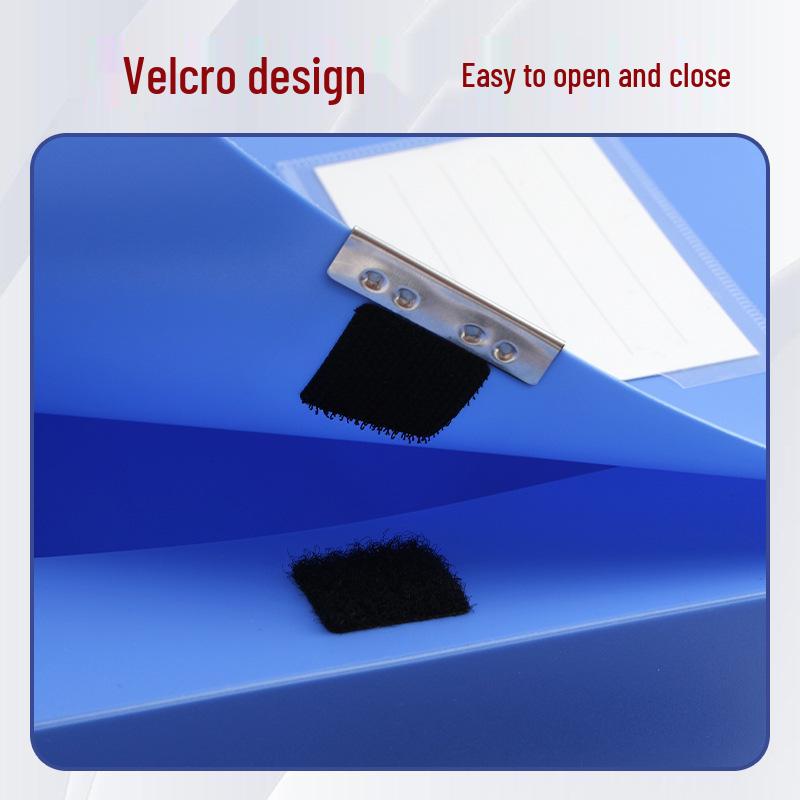 A4 Blue Plastic Folding Document Storage Box with Integrated Archive