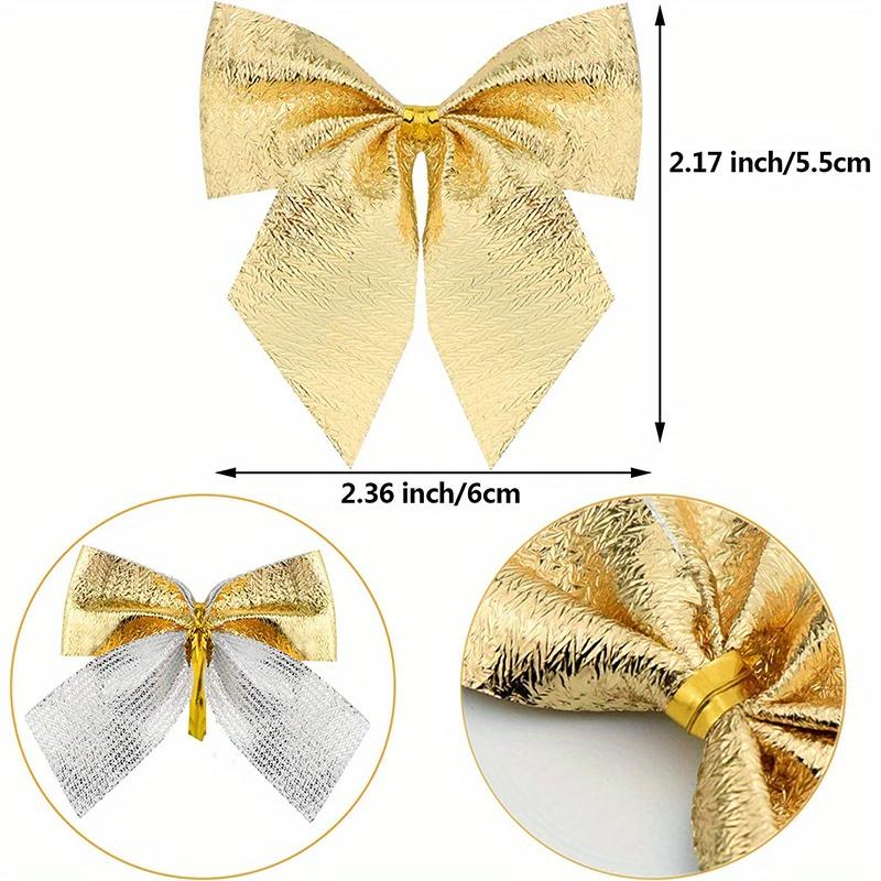 12-60 Stück Mini Weihnachtsbaum Schleifen Ornamente Dekorative Schleifen für Kranzdekoration und Feiertagsgeschenkverpackungszubehör