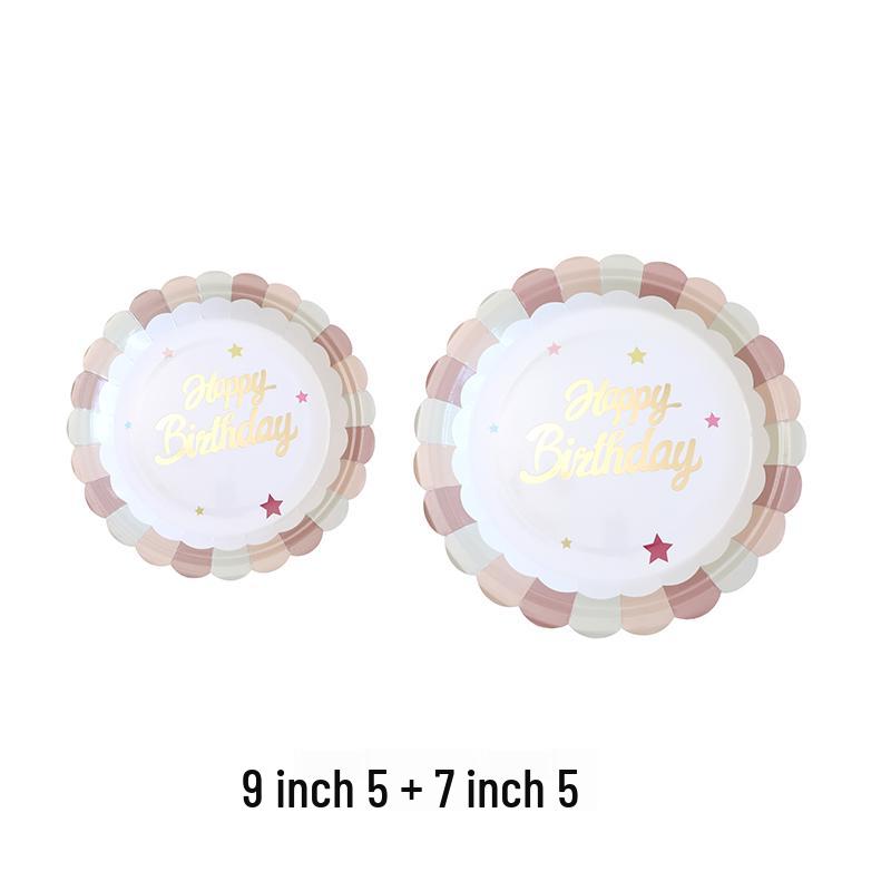 Kids' Party Disposable Tableware: Birthday Tablecloth, Cake Plates, and Dessert Table Decor