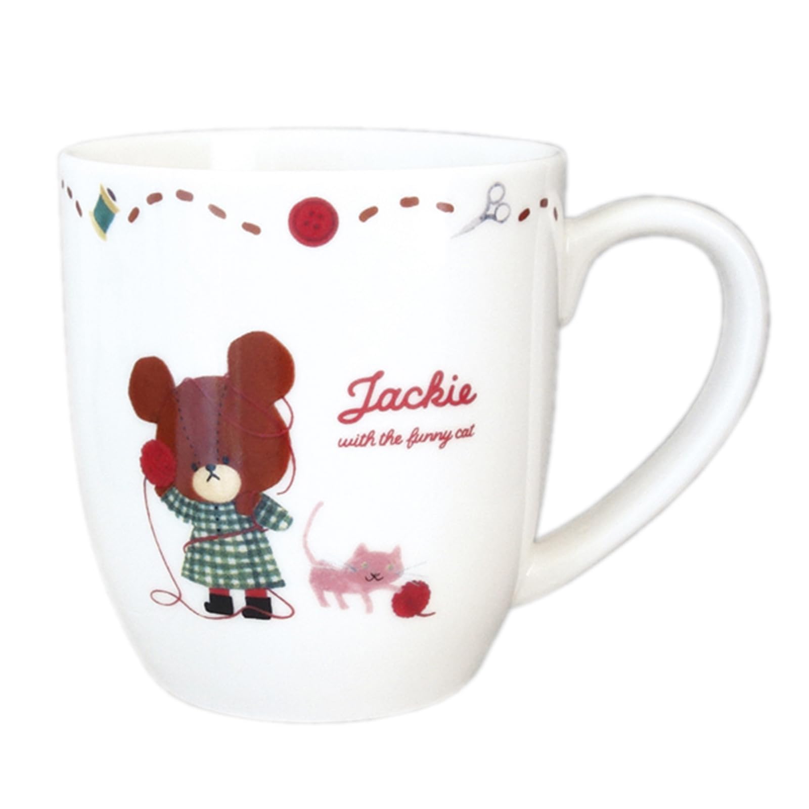 

Jackie and Cat 8 x 9 Microwave and Dishwasher Character Miscellaneous Made in 785131 The Bears School Mug, Approx. cm, Safe, Goods, Tableware, белый