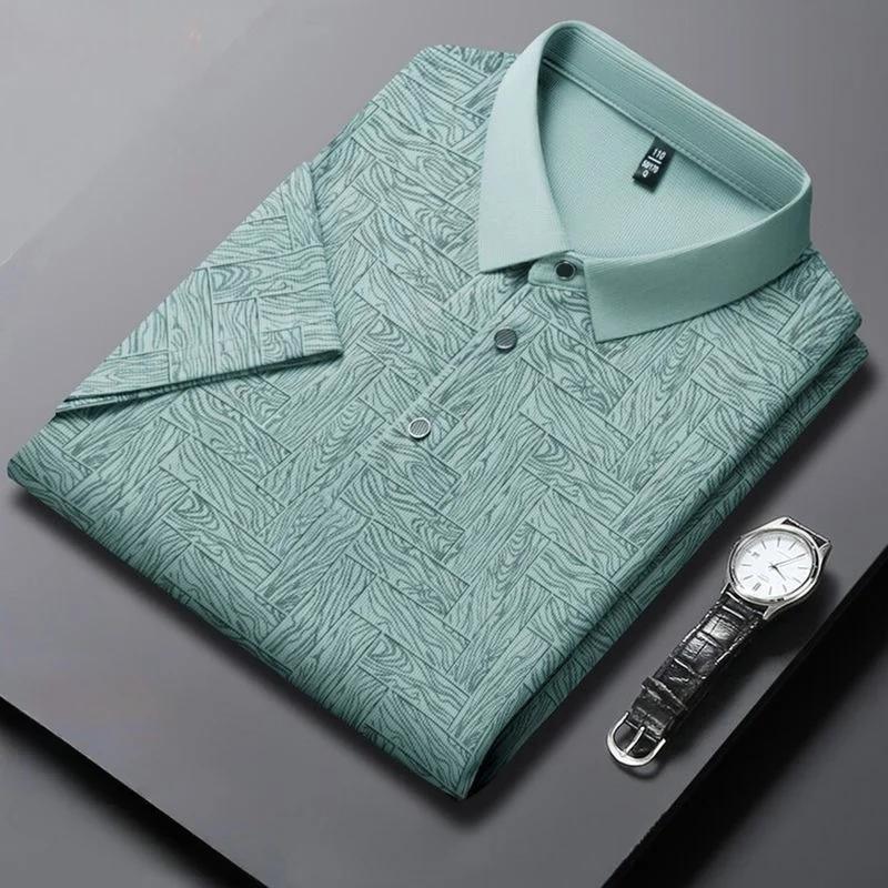 Pánské nové letní business casual POLO tričko s krátkým rukávem Módní s krátkým rukávem Pohodlný a prodyšný top