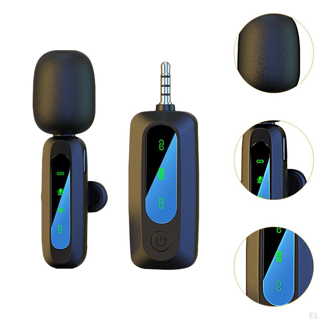 Lavalier Microphone with Receiver Lapel Mic for Vlog Video Recording Speaker