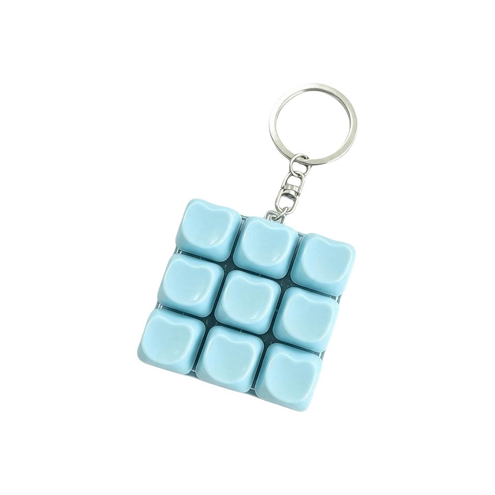 Stress Relief Fidget Button Keychain Pendant Bag Key Decor Unique Fidget Clicker Toy Sensory Play