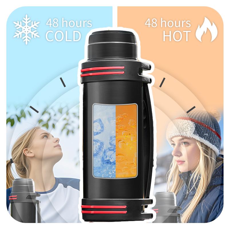 4000ML Black Stainless Steel Thermos Bottle High-capacity Outdoors Motion Mountain Climbing Water Bottle Home Thermos Cup