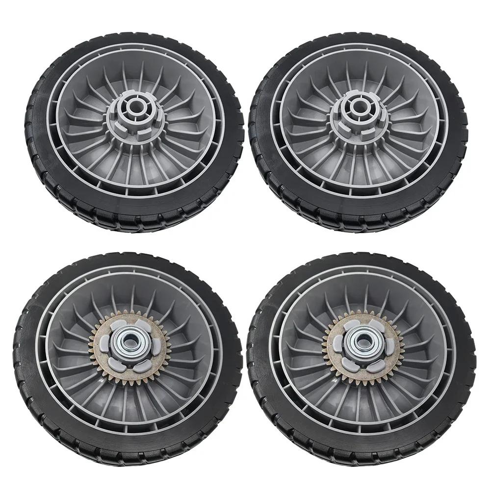Complete Lawn Mower Wheel Set for Honda HRR216 HRS216 HRT216 Includes Front Rear Wheels Gear and Transmission Parts