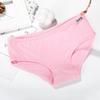 Pure Cotton Women's Low Waist Briefs - Solid Color, Breathable Underwear for Teens and Students