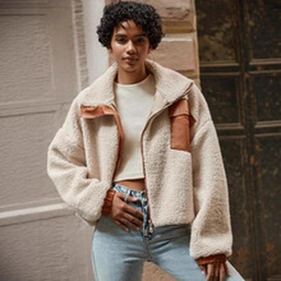 Women's Gothic PU Leather Jacket: Distressed, Trendy, Stand Collar, Long Sleeve.