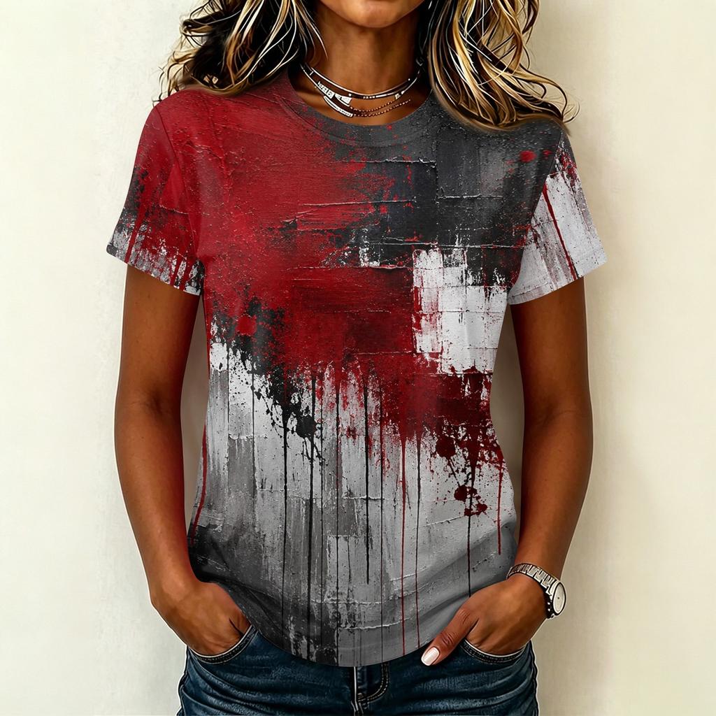 Women's Casual Pullover Short Sleeve T Shirt Halloween Graphic Print Round Neck Top Lightweight Comfortable Fit
