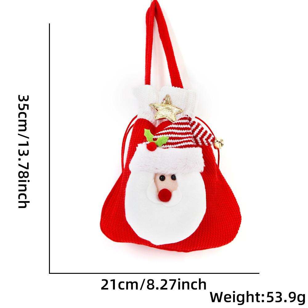 Whimsical Drawstring Christmas Gift Bags Featuring Santa Reindeer And Snowman Characters