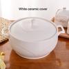 Ceramic Soup Pot Nordic Phnom Penh White Round 2.6L Large Bowl with Lid Cooking Utensils Household Kitchen Supplies Tableware