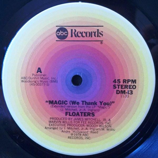

12inch Record FLOATERS Magic We Thank You DM13 ABC Records 1978 US SoulFunk Used