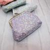 Pailletten Muntzakje, Dames Glitters Muntzakje, Mini Portemonnee met Kiss-Lock Sluiting voor Munten Contant Geld Sieraden