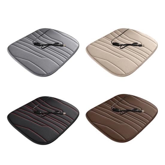 12V Heated Car Seat Cushion 17.72"x17.72" Thick Memory Foam Seat Protector Pad Anti-Slip Bottom Car Seat Pad for Car Office Home Use