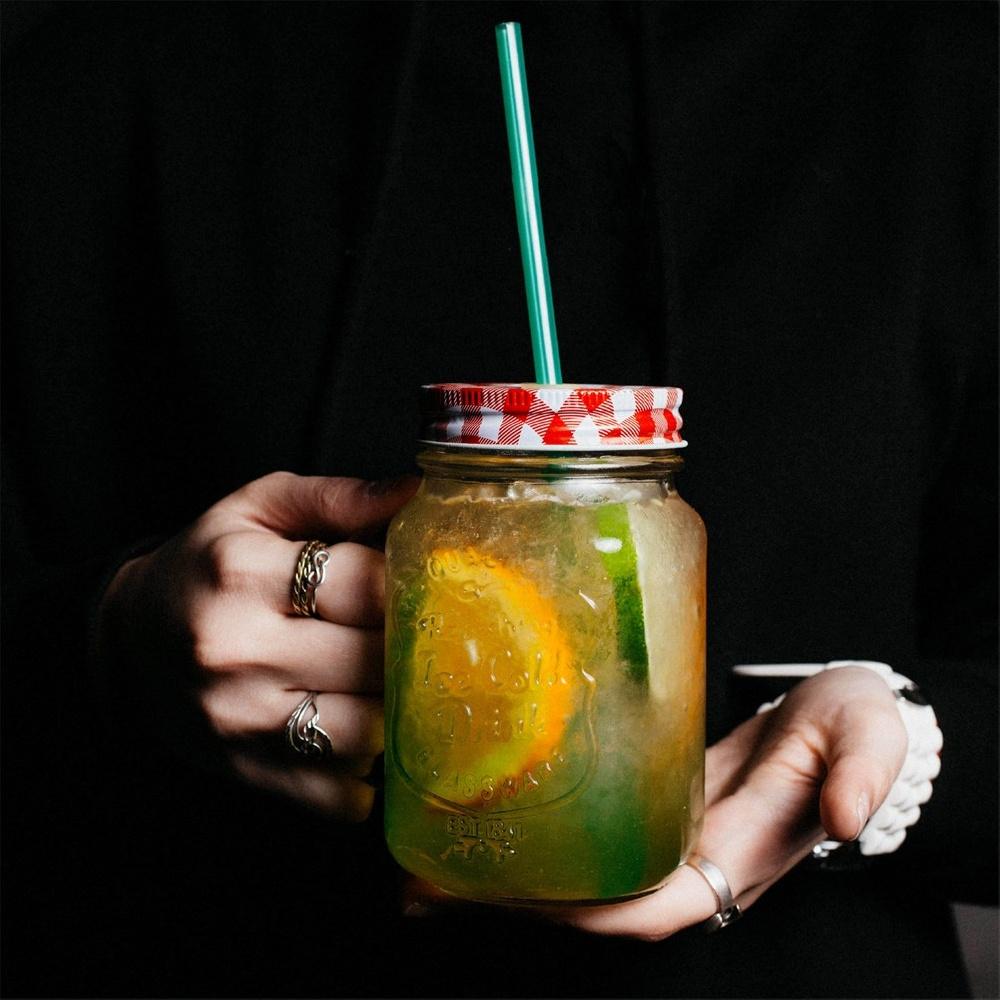 Słoik Kubek Pokrywka Słomka Szklanka na Napoje Wodę Lemoniadę