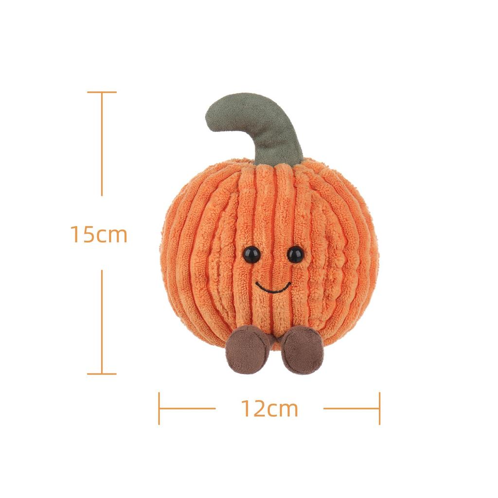 Apricot Lamb Corduroy Naive Pumpkin Plush Toy, Soft and Cute, Fluffy Corduroy Naive Pumpkin 12cm, Suitable for Boys and Girls
