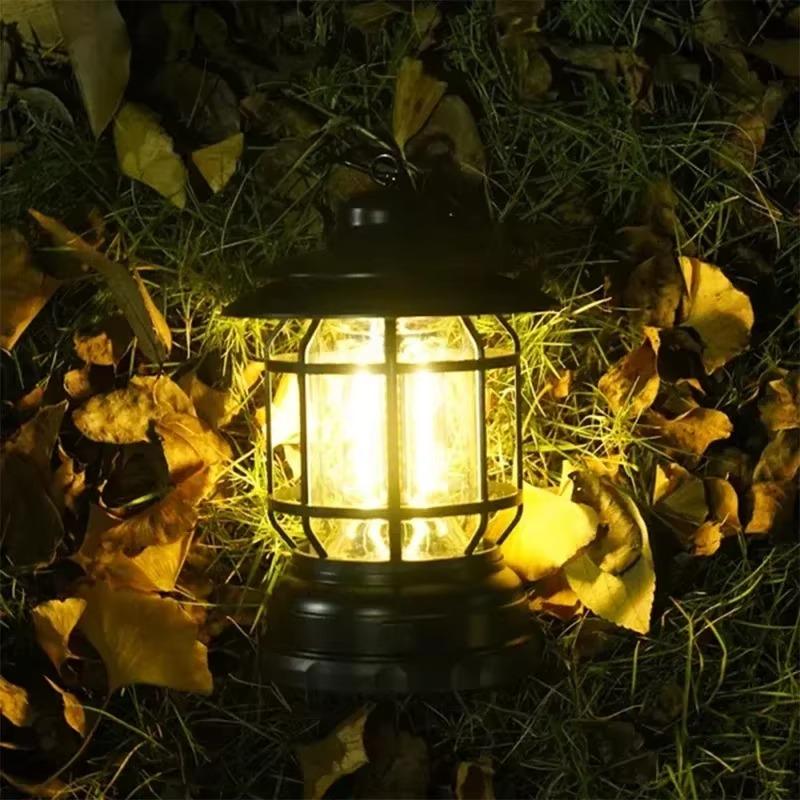 Rechargeable Camping Lantern Stepless Dimming COB Portable Waterproof for Hiking Fishing Emergency Home Power Outages Indoor Out
