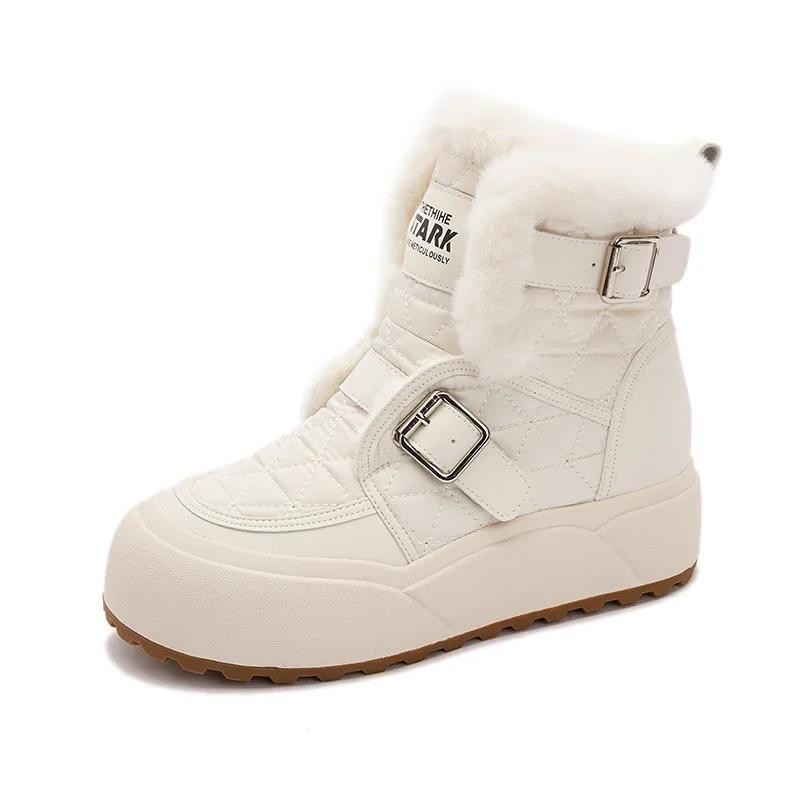 Fashion Winter Autumn Wedges Short Boots Women High Heel Snow Boots Short Plush Fur Ankle Boots Increased Internal Female Platform Shoes