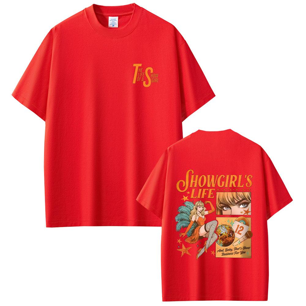 2025 Summer The Life of A Showgirl Album Graphic Unisex Women Fashion Pop Music Male High Quality 100 Pure Cotton Printed Tshirt