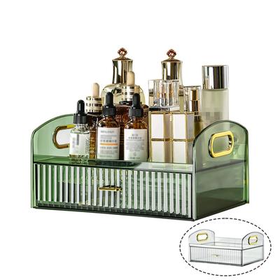 Vintage Striped Makeup Brush Holder Organizer Storage Box for Vanity,Bathroom,Desk Storage Container