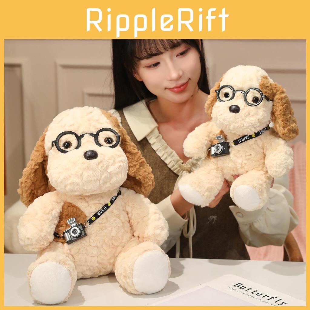 Plush Dog Toy With Glasses And Camera Cute Stuffed Animal For Girls And Boys