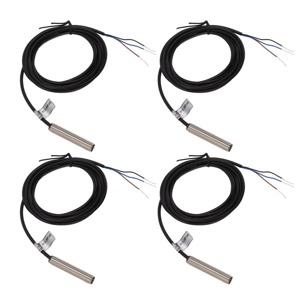 4 Set Proximity Sensor Switch 8mm Flat Head Metal Case NPN DC 3 Wire Normally Closed Proximity