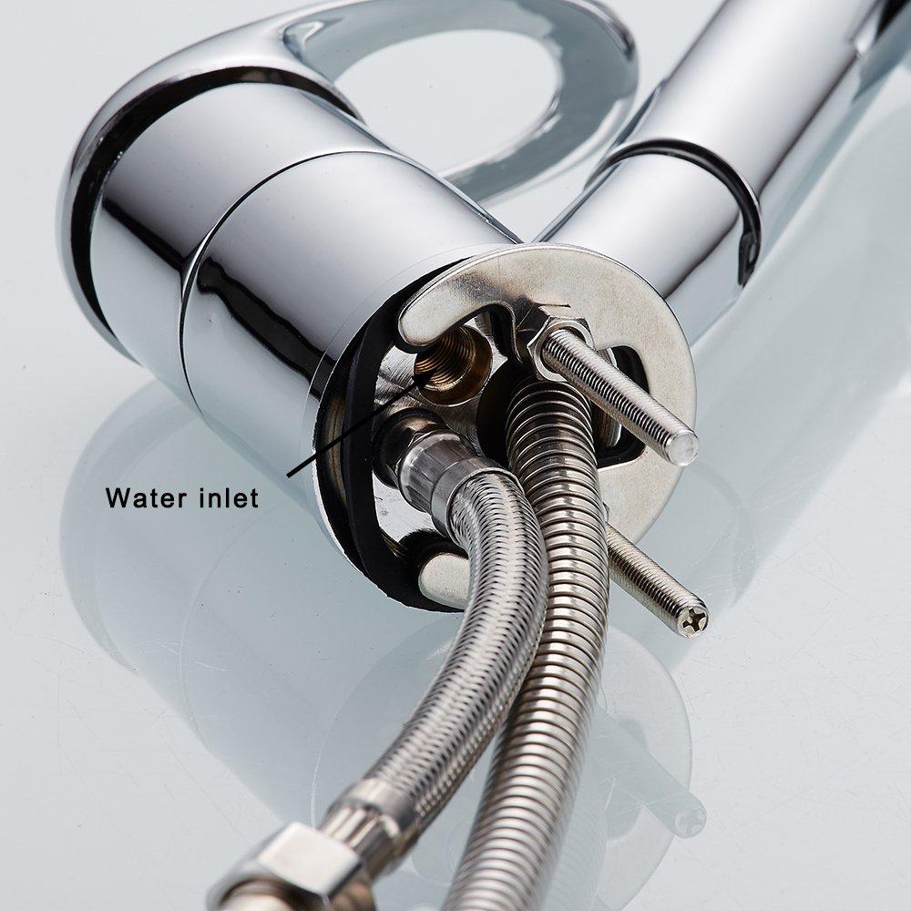 Kitchen Shower Mixer Single Extendable Stream Water Easy Installation Faucet, Type, Tap, Lever, Nozzle, Switching, 360-Degree Rotation, 2-Way