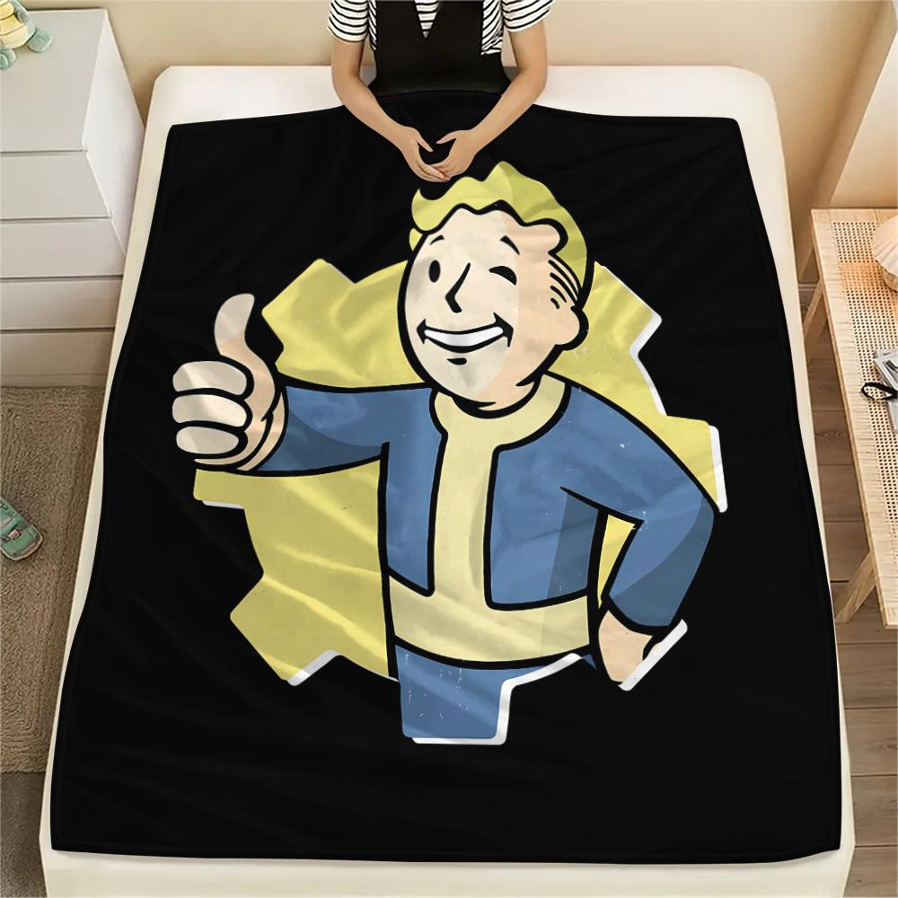 1PC Fallout Print Flannel Blanket, High quality All Seasons, Home Decor, Warmth and Comfort, Perfect for Christmas Gifts