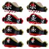 5Pcs Pirate Captain Hat Kids Birthday Party Favors Paper Hat Children Adult Halloween Party Cosplay Costume Cap Decoration Props