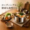 DELARLO Stainless Steel Soup Large Induction with Tempered Glass 24cm Stainless Steel Cooking Surface Triple-Wall Pot, 6.5L Capacity, Compatible, Lid,